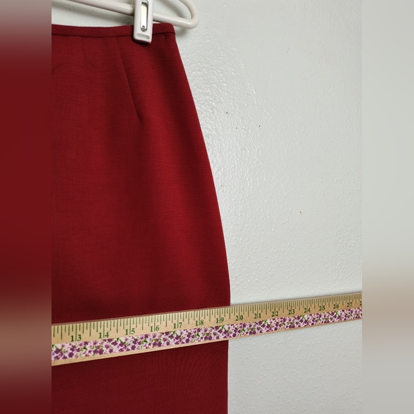 Kasper Petite Red Fire Crepe Pencil Skirt Women's 6P - Picture 7 of 9